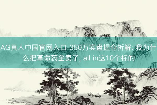 AG真人中国官网入口 350万实盘握仓拆解: 我为什么把革命药全卖了， all in这10个标的