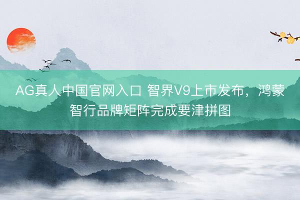 AG真人中国官网入口 智界V9上市发布，鸿蒙智行品牌矩阵完成要津拼图