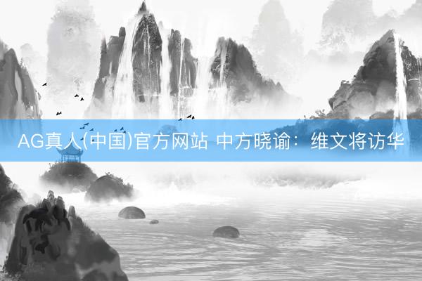 AG真人(中国)官方网站 中方晓谕:维文将访华