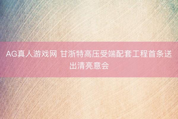 AG真人游戏网 甘浙特高压受端配套工程首条送出清亮意会