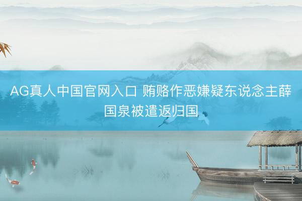AG真人中国官网入口 贿赂作恶嫌疑东说念主薛国泉被遣返归国