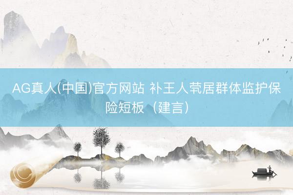 AG真人(中国)官方网站 补王人茕居群体监护保险短板（建言）