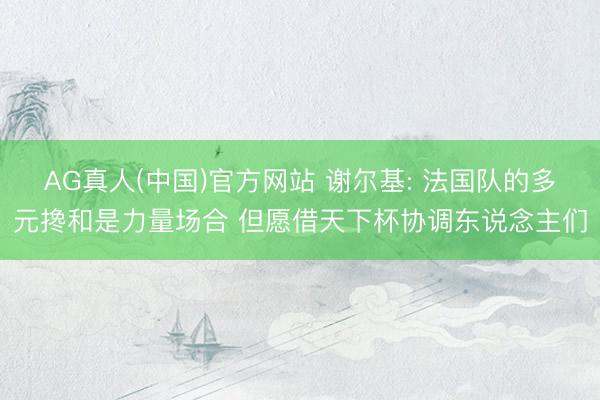 AG真人(中国)官方网站 谢尔基: 法国队的多元搀和是力量场合 但愿借天下杯协调东说念主们